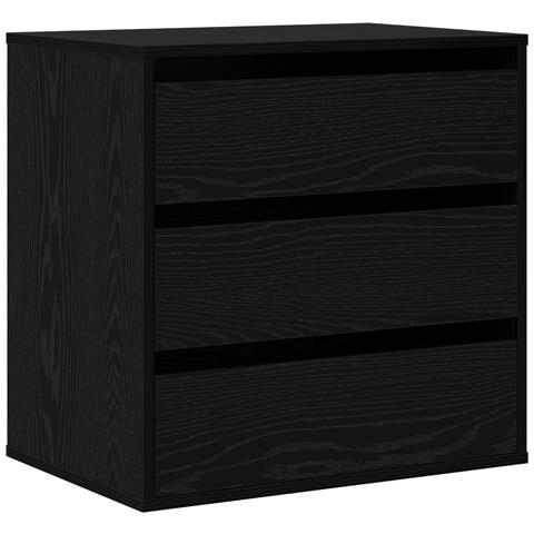 Cassettiera d'Angolo Rovere Nero 60x41x58 cm Legno ingegnerizzato - Foto 1