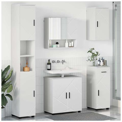 Set di mobili per il bagno 5 pcs Bianco 61 x 35 x 64 cm - Foto 2