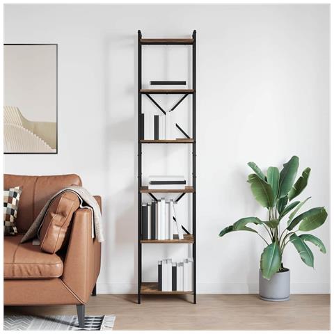 Libreria Rovere fumo 40 x 30 x 188 cm Legno multistrato - Foto 2