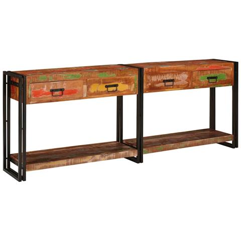 Tavoli consolle 2 pcs Multicolore Legno massello di recupero - Foto 1