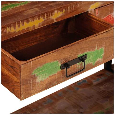Tavoli consolle 2 pcs Multicolore Legno massello di recupero - Foto 9