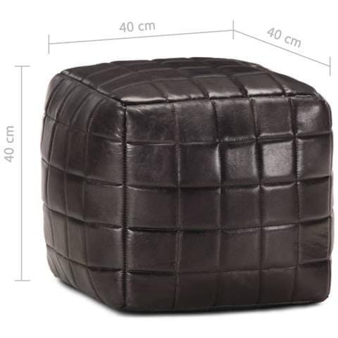 Lusso Casadino -  Pouf Nero 40x40x40 Cm In Vera Pelle Di Capra - Foto 5