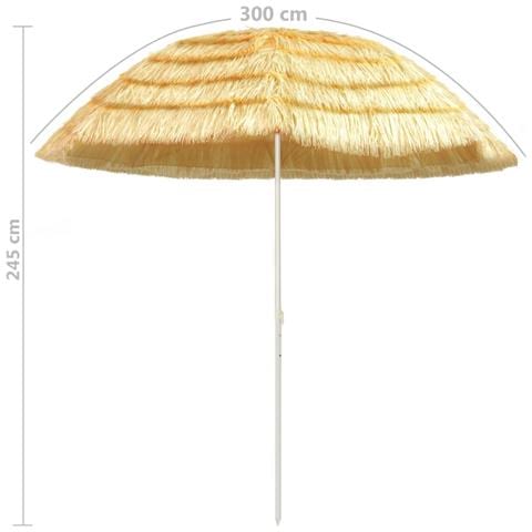 Lusso Casadino -  Ombrellone Da Spiaggia Naturale 300 Cm In Stile Hawaiano - Foto 5