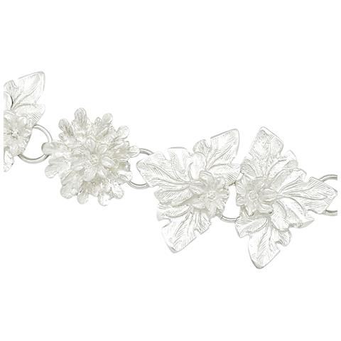 Cintura Con Rosetta A Forma Di Fiore 3d Su Catena Placcata In Argento - Foto 5