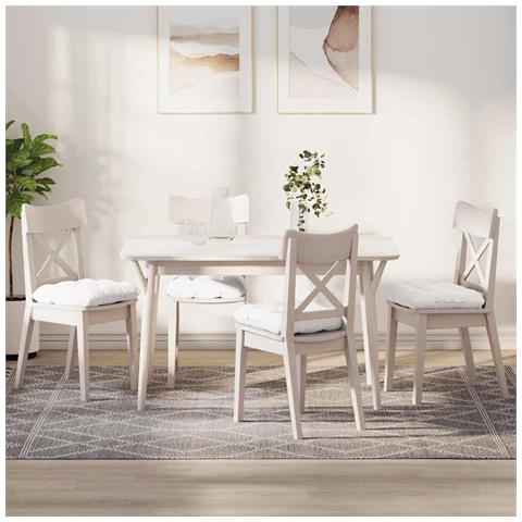 Cuscini per Seduta 4 pcs Bianco 45 x 45 x 12 cm Tessuto - Foto 2