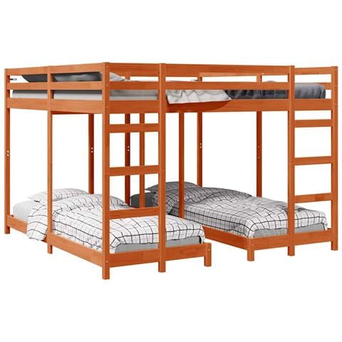 Struttura letto a castello triplo Marrone cerato 200 x 200 cm - Foto 1