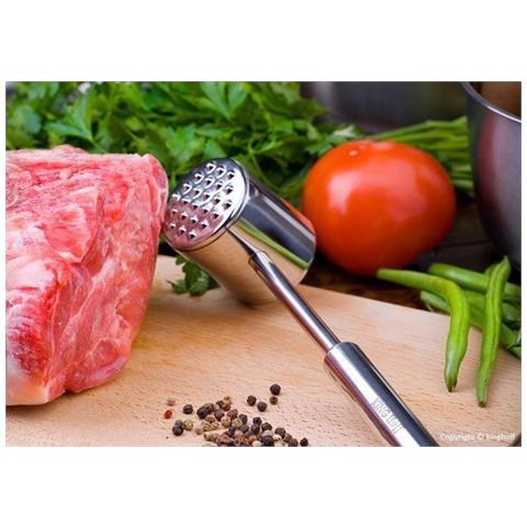 Batticarne in acciaio KH-3180 a doppia faccia 27x5cm - Foto 2