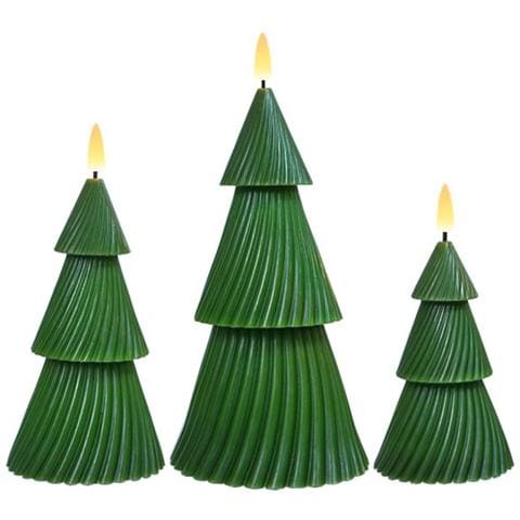 Set Di 3 Candele Led Albero Di Natale - Festive, Senza Fiamma E Con Telecomando - Foto 1