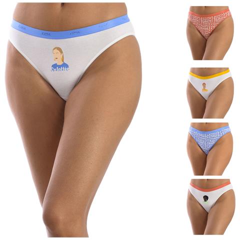 Pack-5 Mutandine Comfort In Cotone Elasticizzato D4c17 Da Donna Dal Design Essenziale E Confortevole Per Le Donne - Foto 7