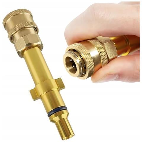 Adattatore In Ottone Con Attacco Rapido 1/4"" - Compatibile Con Idropulitrici Nilfisk, Huter, Anlu, Kolner | Resistente E Affidabile - Foto 1