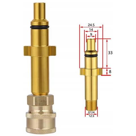 Adattatore In Ottone Con Attacco Rapido 1/4"" - Compatibile Con Idropulitrici Nilfisk, Huter, Anlu, Kolner | Resistente E Affidabile - Foto 2