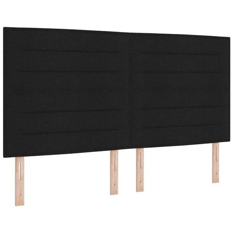 Testiera LED con luci a strisce a LED Nero 180 cm Poliestere - Foto 1