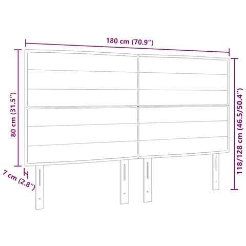 Testiera LED con luci a strisce a LED Nero 180 cm Poliestere - Foto 9