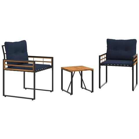 Set di Mobili da Esterno con cuscino 3 pcs Navy - Foto 1