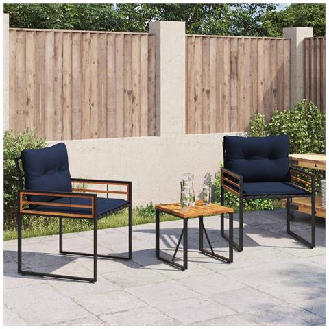 Set di Mobili da Esterno con cuscino 3 pcs Navy - Foto 2