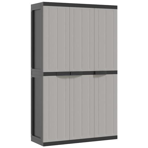Armadio da Esterno Grigio e Nero 97x37x165 cm in PP - Foto 1
