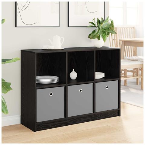 Credenza con cassetto Rovere Nero 102 x 32 x 73,5 cm - Foto 2