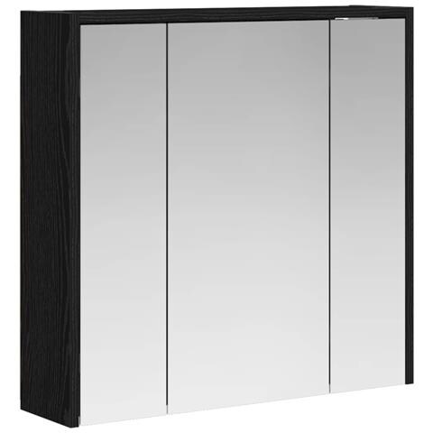 Mobiletto per specchio da bagno Rovere Nero 63,5 x 16 x 62,5 cm - Foto 1
