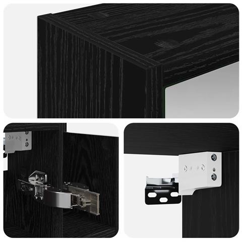 Mobiletto per specchio da bagno Rovere Nero 63,5 x 16 x 62,5 cm - Foto 9