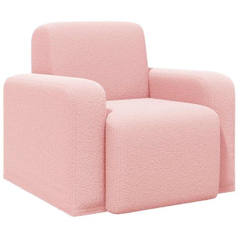 Poltrona Rosa Bouclé - Foto 1