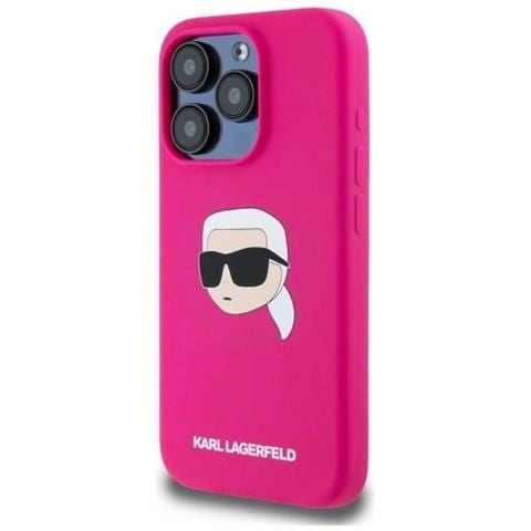 Custodia In Silicone Karl Lagerfeld Per Iphone 15 Pro Max (6.7) Con Magsafe - Fucsia - Foto 2