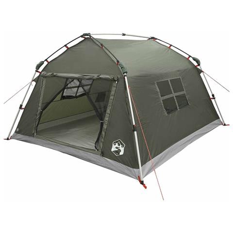 Tenda istantanea resistente all'acqua 4 persona Verde militare - Foto 1