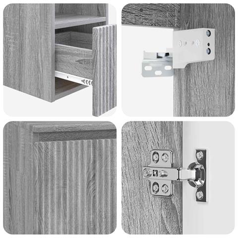 Set di Armadi da Bagno 3 pz Sonoma grigio 49,5 x 35 x 63 cm - Foto 10
