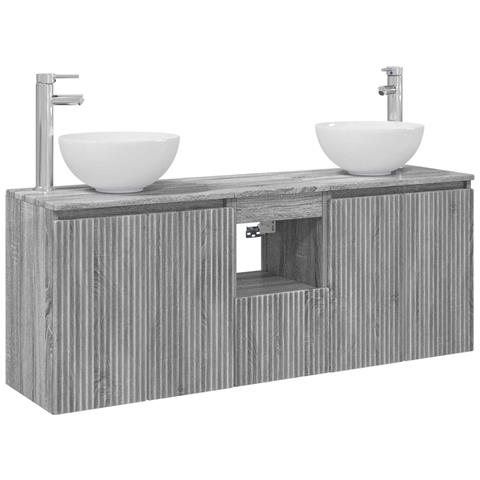 Set di Armadi da Bagno 3 pz Sonoma grigio 49,5 x 35 x 63 cm - Foto 1