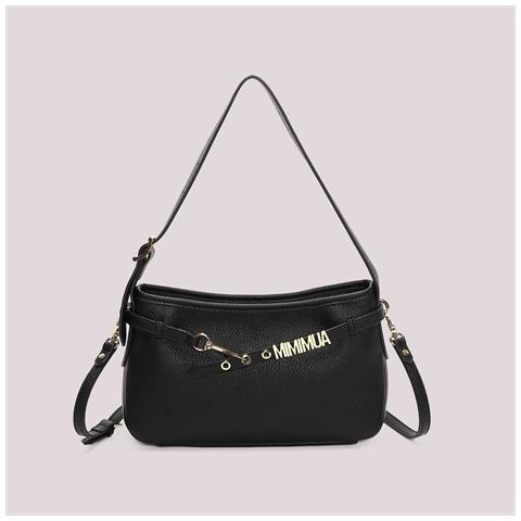 borsa a spalla media con lettere mimi-mua NERO - Foto 1
