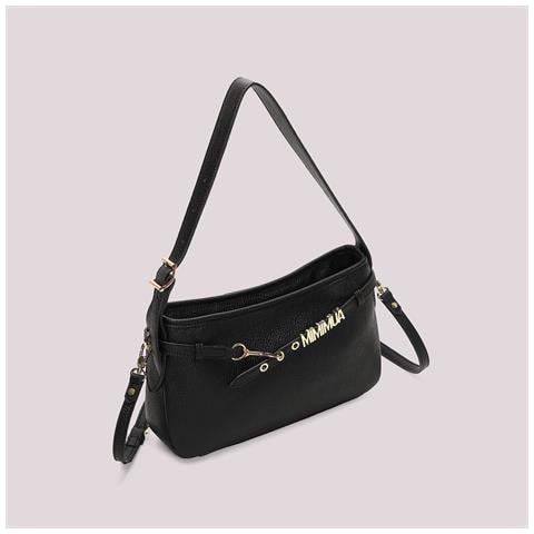 borsa a spalla media con lettere mimi-mua NERO - Foto 2