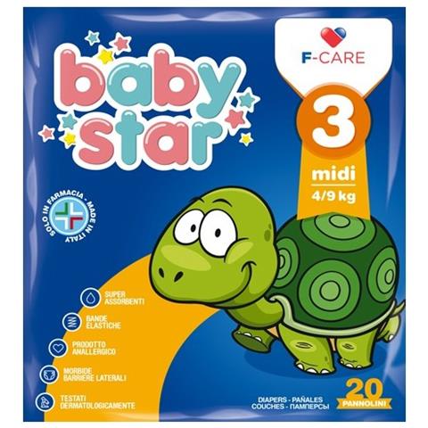 Pannolino per Bambino Farvima Babystar Midi 4/9KG 20 Pezzi Taglia 3 - Foto 1