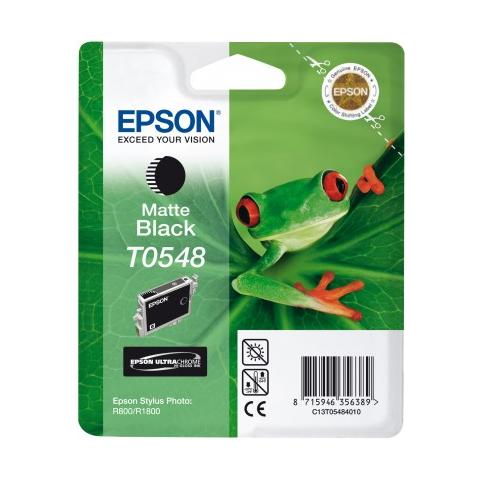 C13T05484020 Cartuccia Ink Originale Nera Opaco per Epson Stylus Foto R800 / R1800 Capacità 550 Pagine - Foto 2