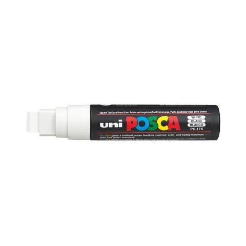 pz. 1 Marcatore Uni Posca a scalpello bianco M PC17K BI - Foto 1