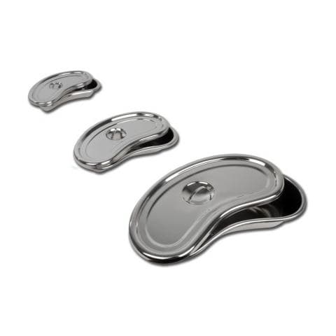 Bacinella Reniforme Inox - Bordo Alto - Con Coperchio - 200 X 95 X 35 Mm - Foto 2
