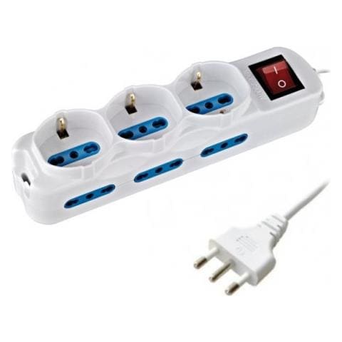 Multipresa Ciabatta Elettrica 9 Posti 10/16a Bipasso 3schuko 250v Max: 2500w 1,5mt Melchioni - Foto 1