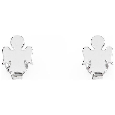 Orecchini Argento 925 - Collezione Prega, Ama - Colore Rodio - Misura Unica Orecchini Angelo A Lobo - Foto 1