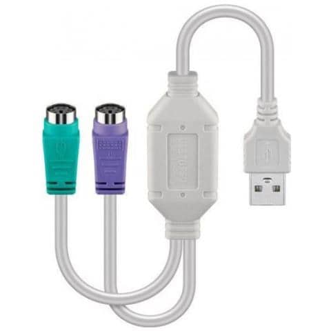 Usba2xps2 Cavo Ps / 2 0,3 M 2x 6-p Mini-din Usb A Bianco (usb A - Converter 2x Ps / 2 0,3m - Support W2000, Xp, - Foto 1