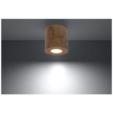 Lampada Led In Legno Naturale, 10 X 10 X 10 Cm - Foto 2