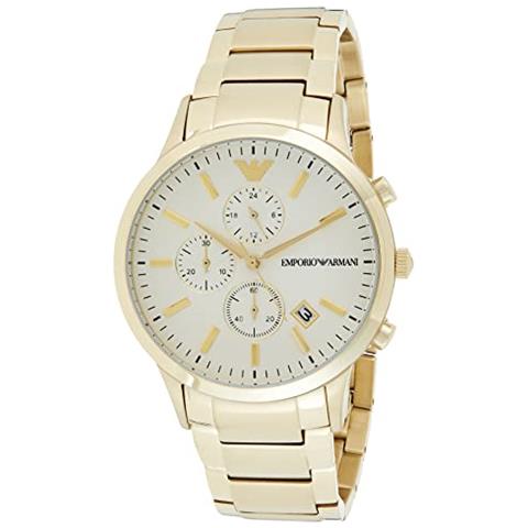 Ar11332 Uomo 43mm Acciaio / oro Acciaio Crema Oro Quarzo Crono 5atm - Foto 3