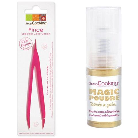Pinza Da Cucina Per Decorazioni + Polvere Alimentare Dorato - Foto 1