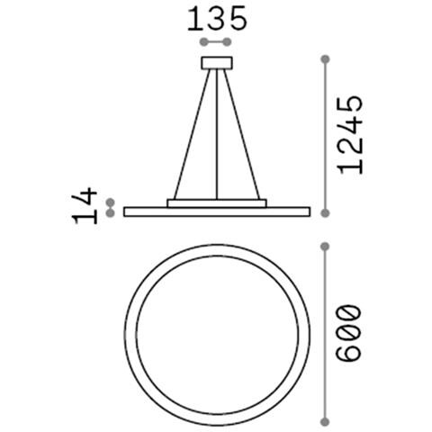 Sospensione Moderna Fly Slim Alluminio-plastiche Bianco Led 53w 4000k D60cm - Foto 2