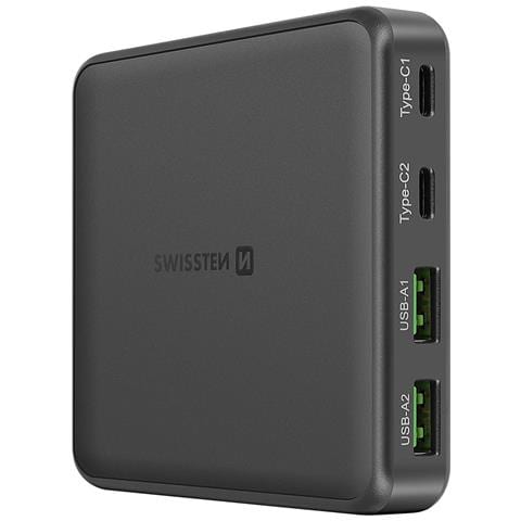 Hub Di Ricarica Gan 65w Per Tablet / Computer Multiporta Con 2 Usb-c / 2 Usb-a, Nero - Foto 1