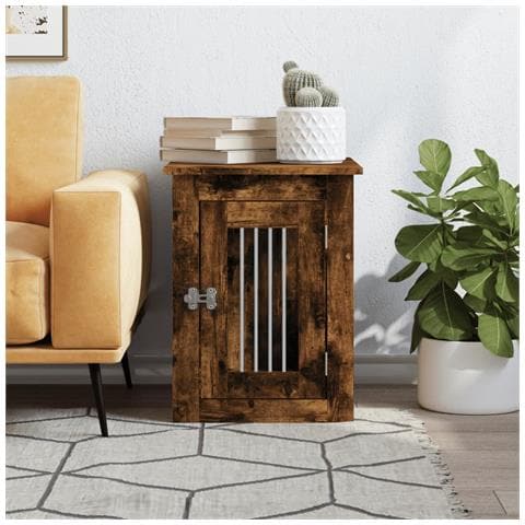 Gabbia Cani Da Arredamento Rovere Fumo 45x62x59cm Multistrato - Foto 2