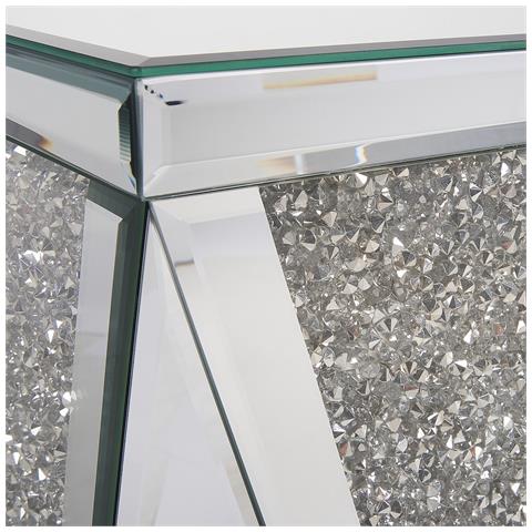 Tavolino Da Caffè Vetro Argento 30 X 30 Luxey - Foto 2