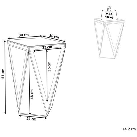 Tavolino Da Caffè Vetro Argento 30 X 30 Luxey - Foto 6