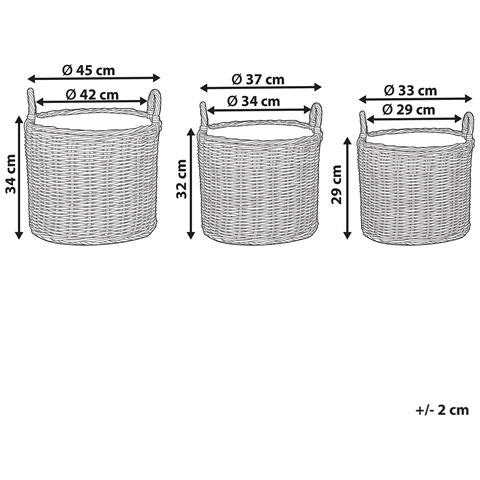 Set Di 3 Vasi Per Piante Pendula 33/37/45 Cm Naturale - Foto 11
