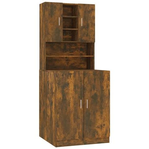 Mobile per Lavatrice Rovere Fumo in Legno Multistrato - Foto 1