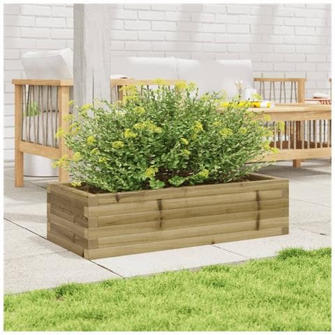 Fioriera Da Giardino 90x40x23 Cm In Legno Di Pino Impregnato - Foto 3