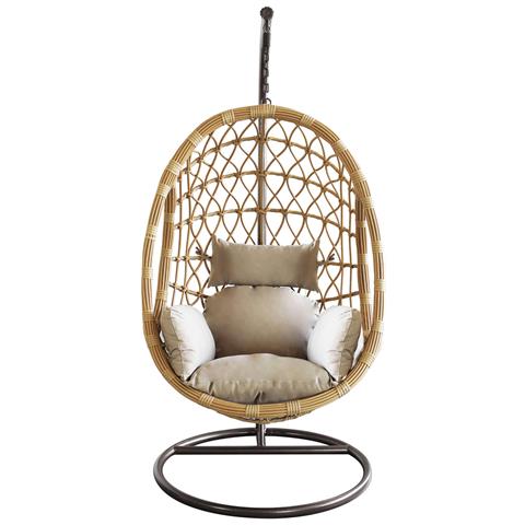 Dondolo A Sospensione Da Giardino In Acciaio E Wicker Con Cuscino Swing - Foto 1