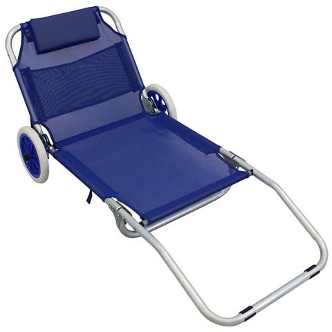 Spiaggina Carrello Pieghevole In Acciaio Con Ruote E Poggiatesta - Foto 5